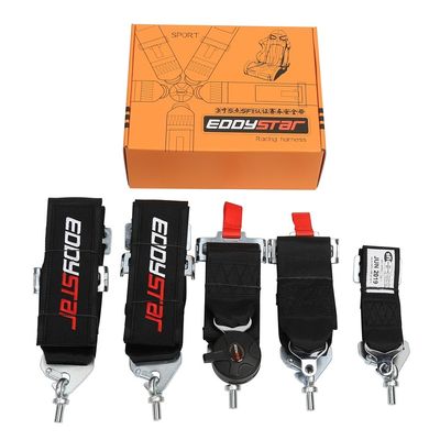 EDDYSTAR Nylon Five Point Seat Belt Black Color Five Point Racing Harness