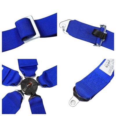 Nylon Sports Style Racing Seat Belt Bule Three Inch Width For Automotive Safety FIA Certificate