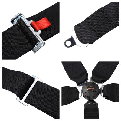 EDDYSTAR Nylon Five Point Seat Belt Black Color Five Point Racing Harness