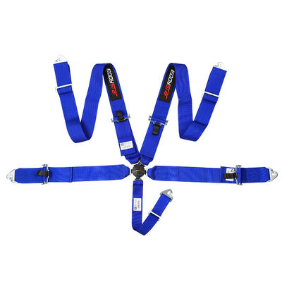 Nylon Sports Style Racing Seat Belt Bule Three Inch Width For Automotive Safety FIA Certificate