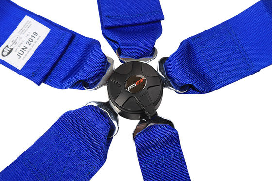 Nylon Sports Style Racing Seat Belt Bule Three Inch Width For Automotive Safety FIA Certificate